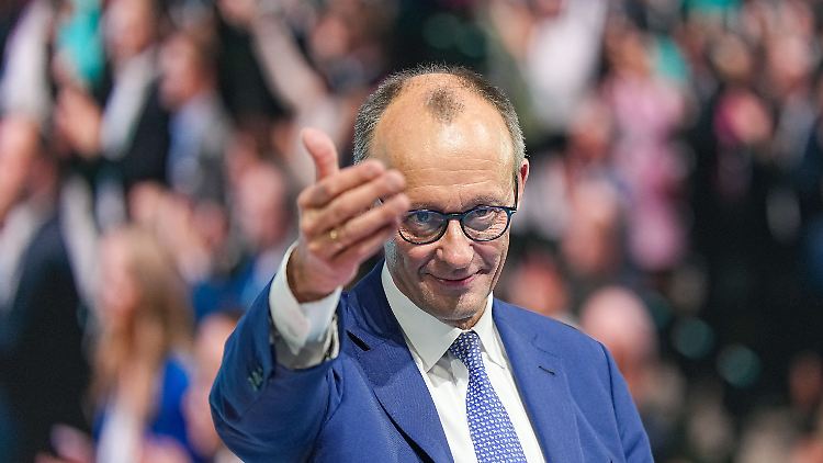 Gute Laune bei Merz und der CDU: Die Union steigt in der ARD-Umfrage in der Gunst der Wahlberechtigten.