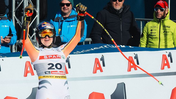 Im Super-G jubelte Aicher über Platz sechs. Geht es höher hinaus? 