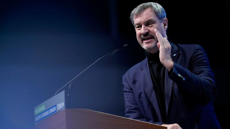 "Wir sind der Schutzwall, wir sind die Brandmauer", sagt Markus Söder über die Union.