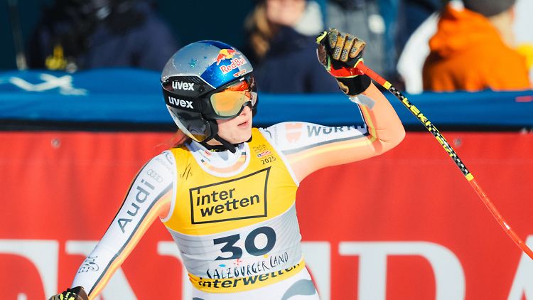 Emma Aicher ist gut gelaunt: "Ich konnte die letzten fünf Tage gut Skifahren, damit bin ich sehr zufrieden."