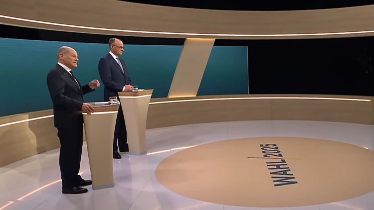 Zwei Männer stellen sich Maybrit Illner und Sandra Maischberger: Kanzler Olaf Scholz und Herausforderer Friedrich Merz.