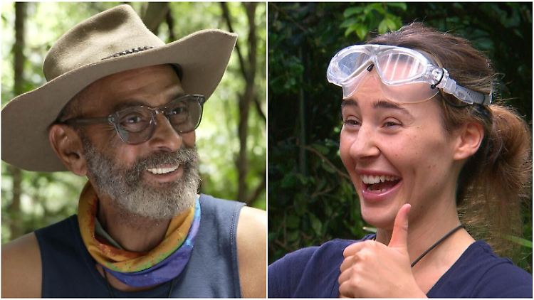 Pierre Sanoussi-Bliss und Alessia Herren freuen sich über Platz zwei und drei im RTL-Dschungelcamp.