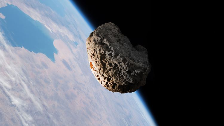 Künstlerische Darstellung eines erdnahen Objekts: Wie nah der Asteroid 2024 YR4 der Erde kommen wird, ist noch nicht abschließend geklärt.