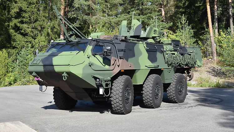 Der Patria 6x6 kann mit zusätzlichen Modulen umgerüstet werden.