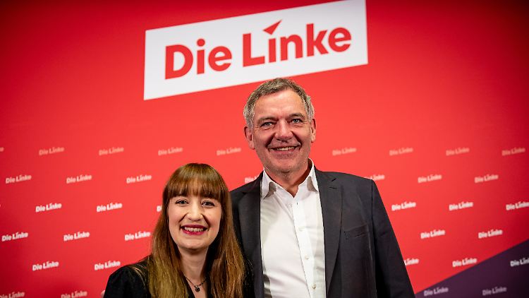 Haben angesichts der knapp 23.500 Neumitglieder seit Jahresbeginn gut lachen: die Linken-Spitzenkandidaten Heidi Reichinnek und Jan van Aken. 