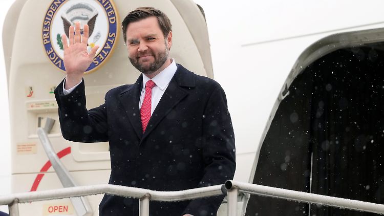 Der Vizepräsident der USA, J.D. Vance, bei seiner Ankunft am Donnerstag in München.