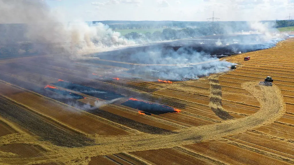 Blick-auf-einen-Brand-auf-einer-landwirtschaftlichen-Flaeche