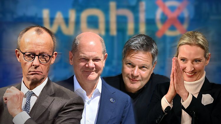 Bei RTL und ntv kamen Friedrich Merz, Olaf Scholz, Robert Habeck und Alice Weidel zusammen.