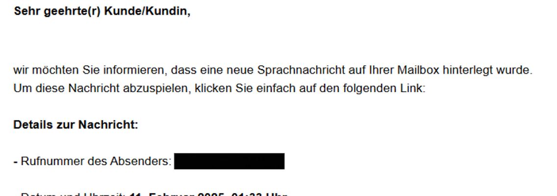 So sieht die Mail der Betrüger aus.