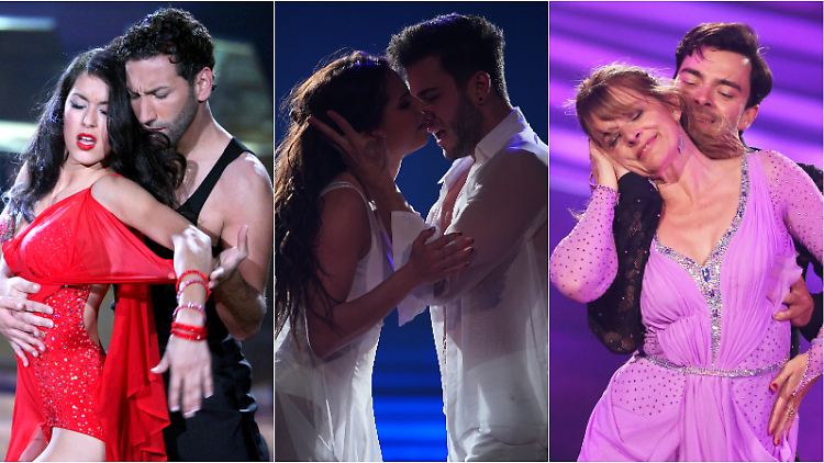 Bei Rebecca Mir und Massimo Sinató, Christina Luft und Luca Hänni sowie Nastassja Kinski und Ilja Russo (v.l.n.r.) funkte es bei "Let's Dance".