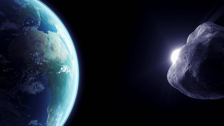 Grafik eines Asteroiden in Erdnähe - über Größe und Zusammensetzung ist im Fall von 2024 YR4  noch wenig bekannt.