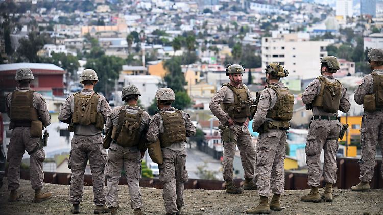 US-Marines sind entlang der Grenze zwischen den USA und Mexiko im Einsatz.
