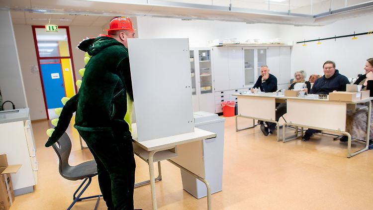 Einige Wähler nahmen die Abstimmung mit Humor.