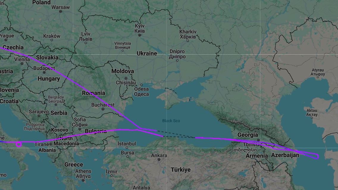 Hinter Aserbaidschan drehte das Boeing-Flugzeug um.