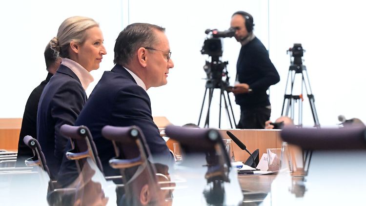 Tino Chrupalla und Alice Weidel würden gerne auch die neue AfD-Bundestagsfraktion gemeinsam als Vorsitzende leiten.