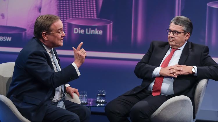 Im Ersten diskutieren Laschet und Gabriel über die Wahl.