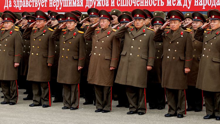 Nordkoreanische Soldaten bei einer Begrüßungszeremonie im November in Pjöngjang. 