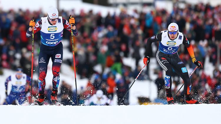 Vinzenz Geiger (rechts) auf dem Weg zur Bronzemedaille.