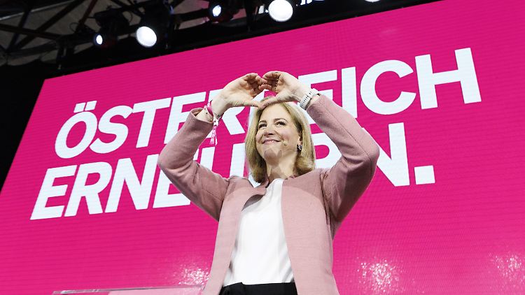 "Danke, danke, danke", sagt die designierte Außenministerin Meinl-Reisinger von den Neos nach der Abstimmung ihrer Partei.