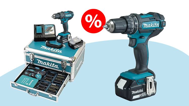 XXL-Set im Angebot: Der Makita-Akku-Schlagbohrschrauber ist samt Zubehör aktuell bei Ebay im Angebot.