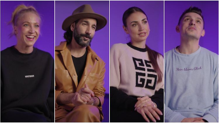 Kathrin Menzinger, Massimo Sinató, Ekaterina Leonova und Zsolt Sándor Cseke (v.l.n.r.) träumen sich prominente Tanzpartner herbei. 