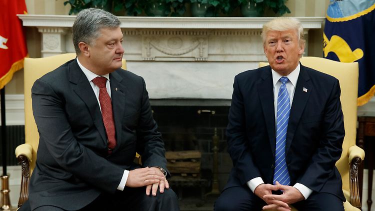Poroschenko bei einem Treffen mit Trump in dessen erster Amtszeit im Juni 2017.