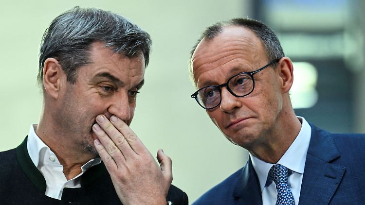 CSU-Chef Söder mit CDU-Parteichef Merz, beide eint der Wille zu regieren.