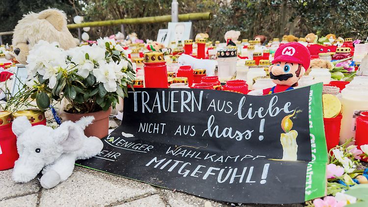 Trauer nach der Tat von Aschaffenburg.