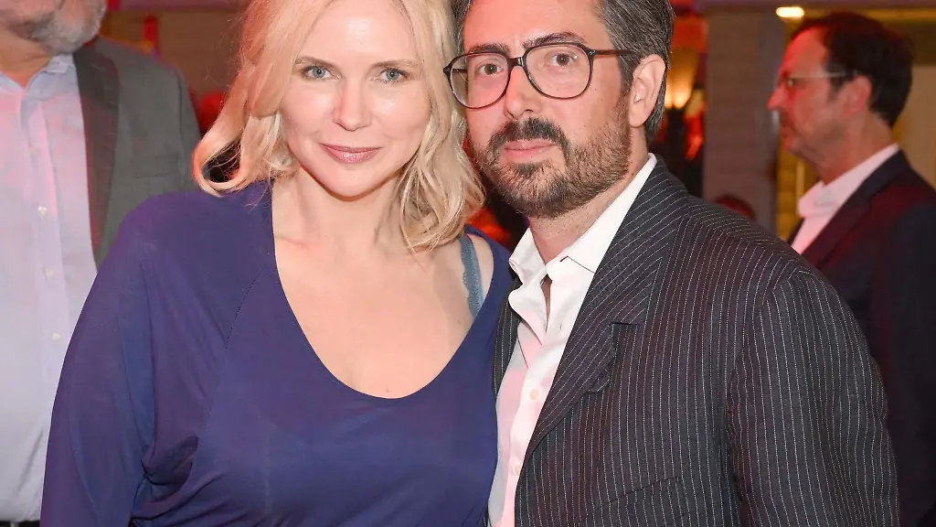 Die-Schauspielerin-Veronica-Ferres-und-der-Regisseur-David-Dietl-feiern-beim-German-Film-Dinner