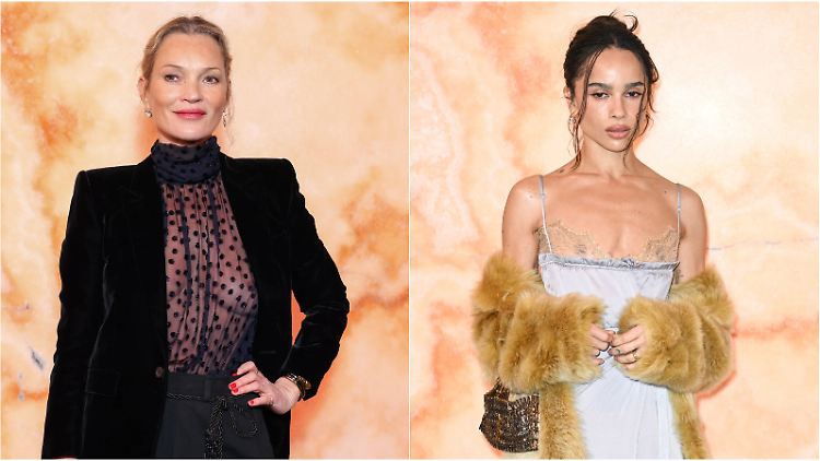 Kate Moss und Zoë Kravitz ließen in Paris tief blicken.