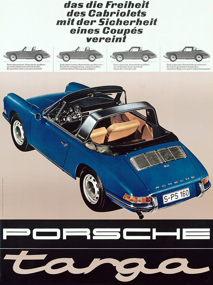Ganz oder teilweise geöffnet: Der Porsche Targa bot anfangs mehrere Möglichkeiten.