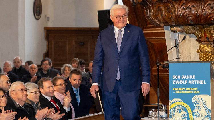 Steinmeier eröffnet die Ausstellung zum Bauernaufstand von 1525. 