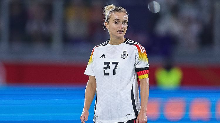 Lina Magull bei ihrem letzten Länderspiel im Oktober 2024.