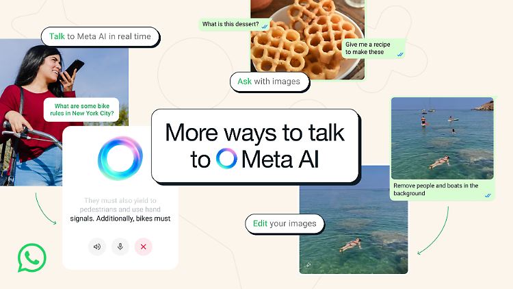 In Whatsapp taucht nach einem Update der blaue Kreis von Meta AI auf.