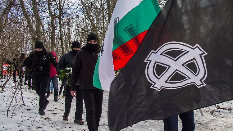 Rechtsextremisten beim "Tag der Ehre" in Budapest im Februar 2023.
