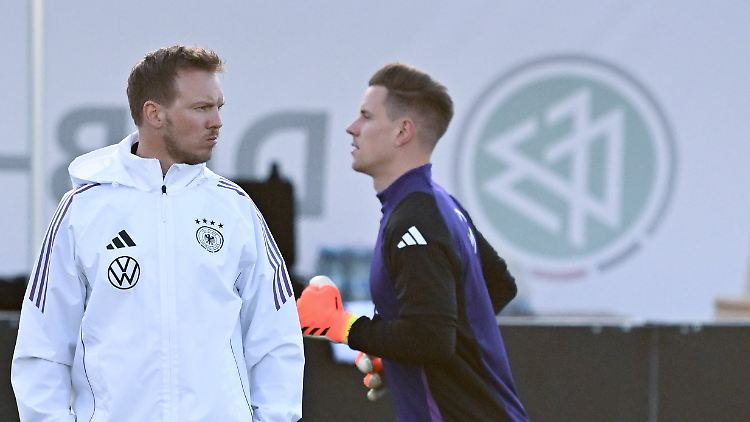 Nagelsmann und ter Stegen bei einem DFB-Lehrgang im März 2024.