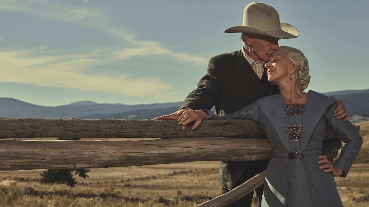 Opa war immer sehr verliebt in Oma. Das sind sie nicht, das sind Helen Mirren und Harrison Ford als Jacob und Cara Dutton in der Serie "1923".