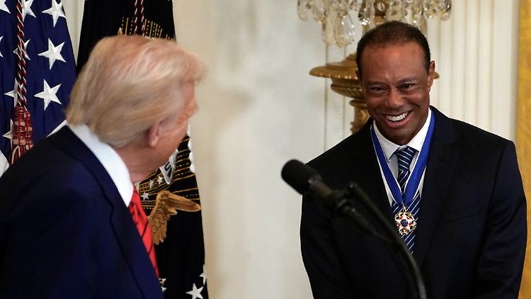 Der US-Präsident und Tiger Woods verstehen sich in der Regel gut.