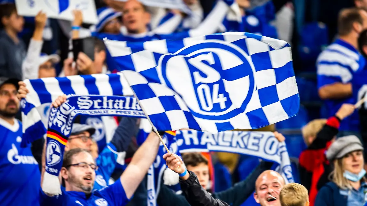 Schalker-Fans-schwenken-S04-Fahnen-und-Schals