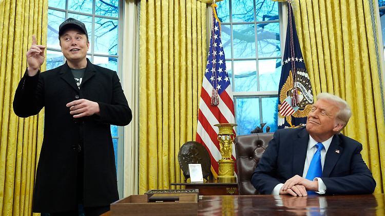 Elon Musk (l.) spielt bisher eine wichtige Rolle in der Regierung von US-Präsident Donald Trump.