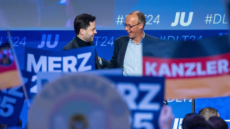 Da war noch alles besser zwischen ihnen: Winkel und Merz im Wahlkampf.