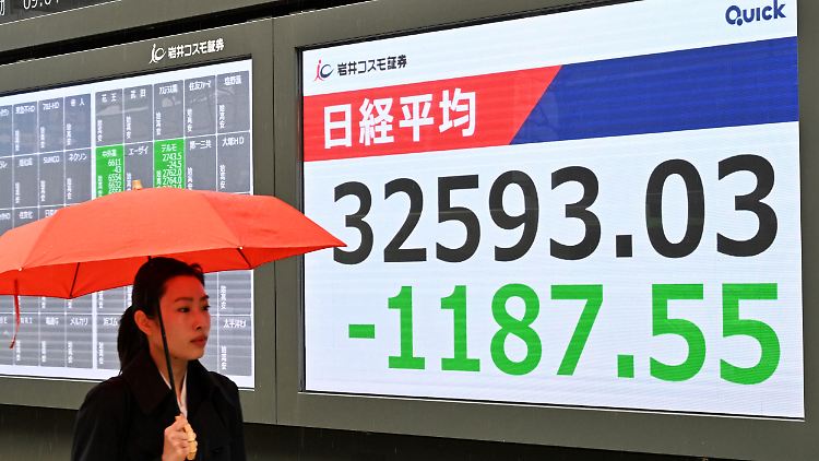 Der japanische Nikkei-Index verlor zu Handelsbeginn mehr als acht Prozent.