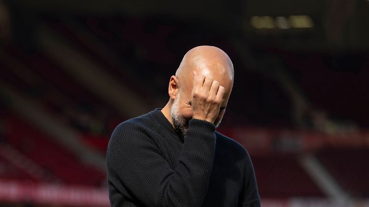 Josep Guardiola war nach dem Derby schlecht drauf.