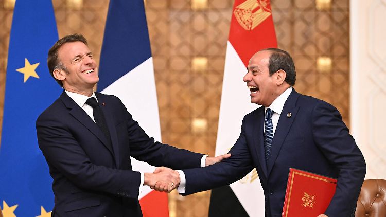 Sie verstanden sich gut: Macron und al-Sisi.