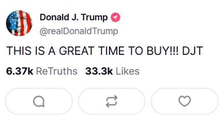 Trump ruft zum Aktienkauf auf - danach lässt er die Kurse in die Höhe schnellen.
