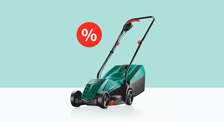 Bietet praktische Unterstützung bei der Rasenpflege: der  Elektro-Rasenmäher Bosch ARM 3200.