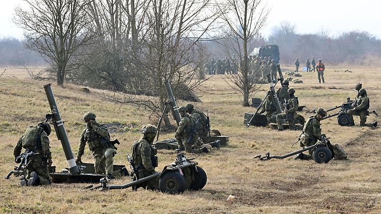 Tschechische Soldaten im März bei einer Übung in Žatec.