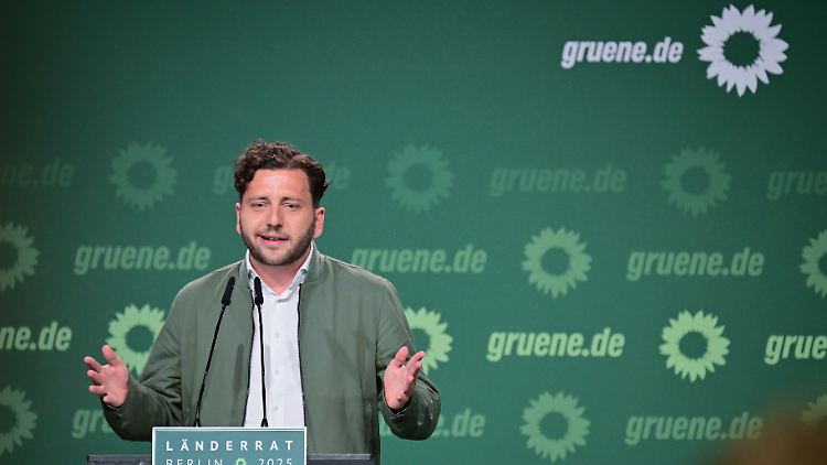 Nachhilfe beim Klimaschutz: Der Grünen-Chef nennt Schwarz-Rot gerne die "kleine Koalition".