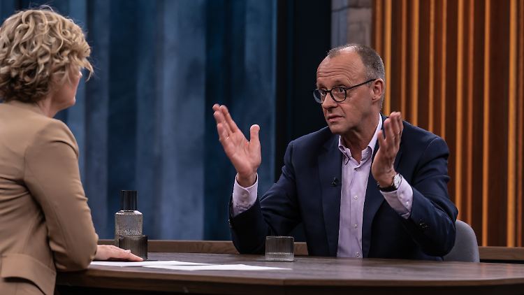 Ist mit der Arbeit der vergangenen Wochen zufrieden: Friedrich Merz war am Sonntagabend zu Gast bei Caren Miosga.