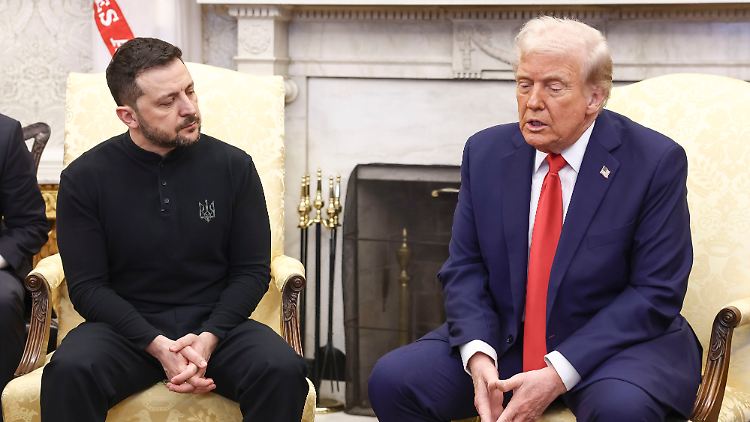 Bereits im Februar sollte der ukrainische Präsident Selenskyj (l.) in Washington ein erstes Abkommen unterzeichnen. Das Treffen endete jedoch im Streit.  